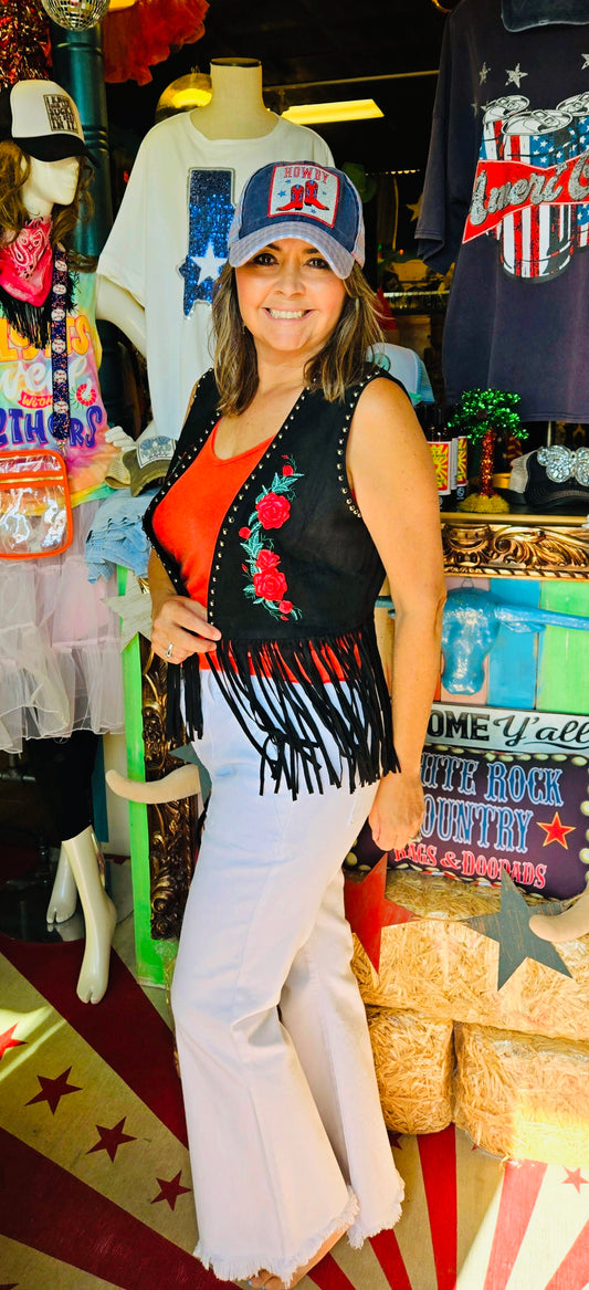 ROSE FRINGE SUEDE VEST