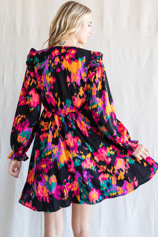 CASSIDY WATERCOLOR PRINT DRESS