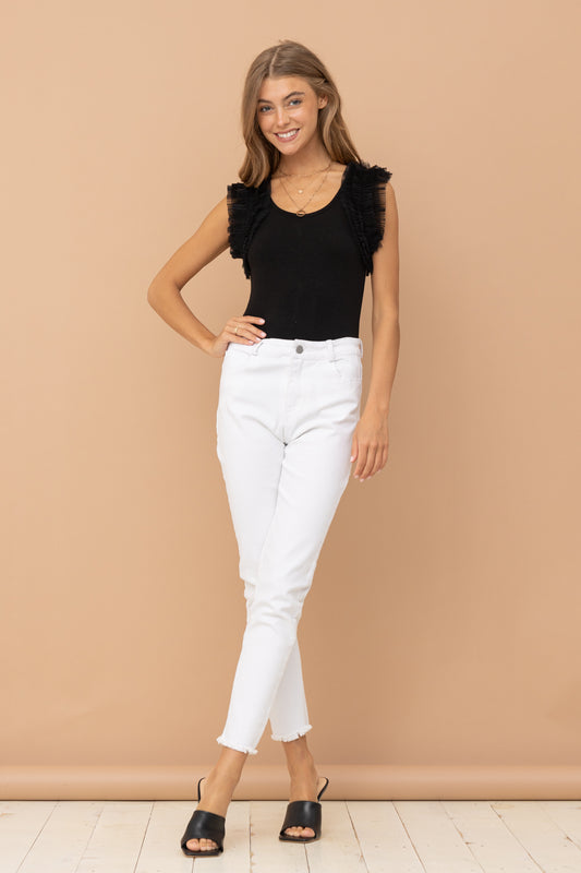 OLIVIA BLACK RUFFLE BODYSUIT