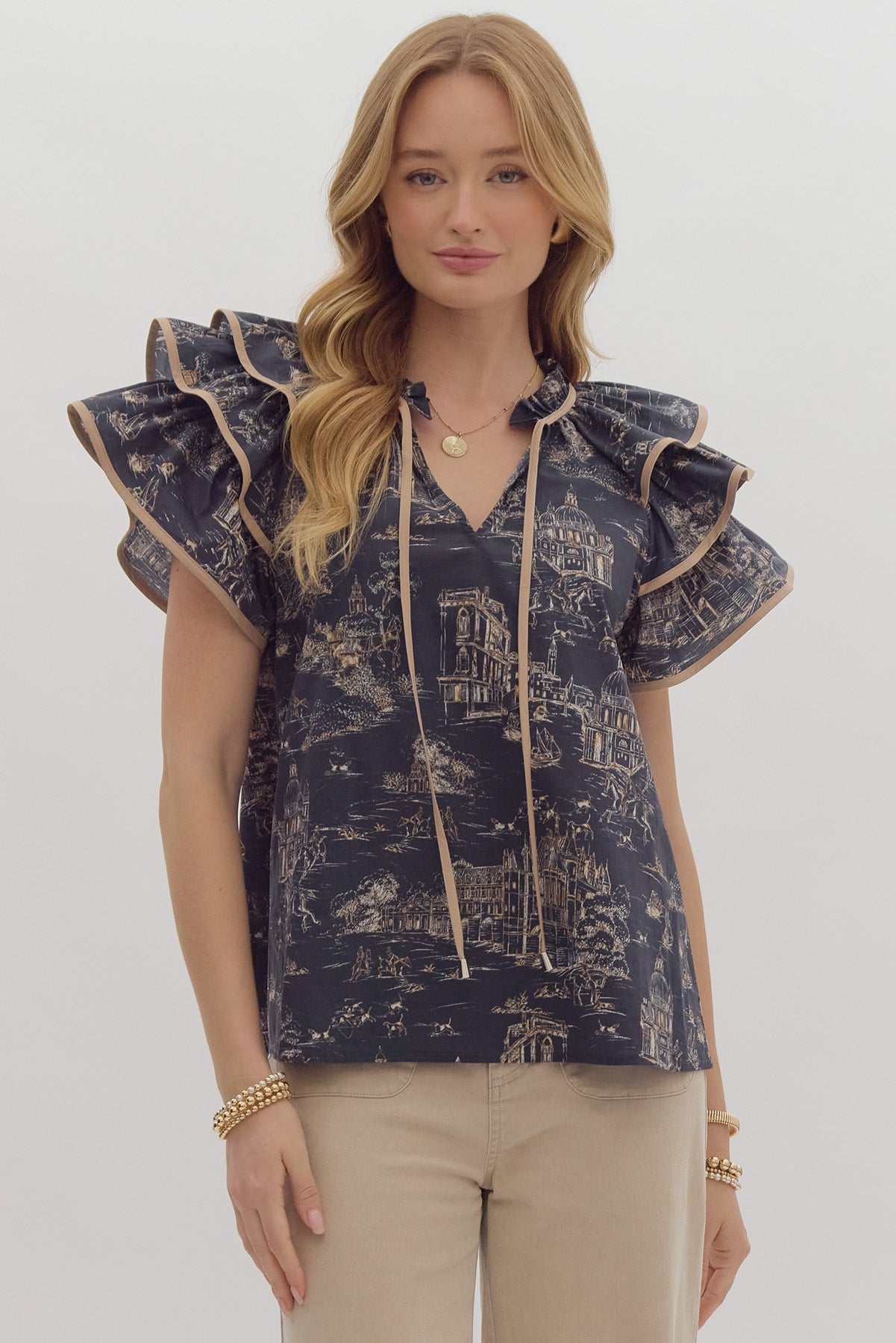 IVANKA NAVY TOP