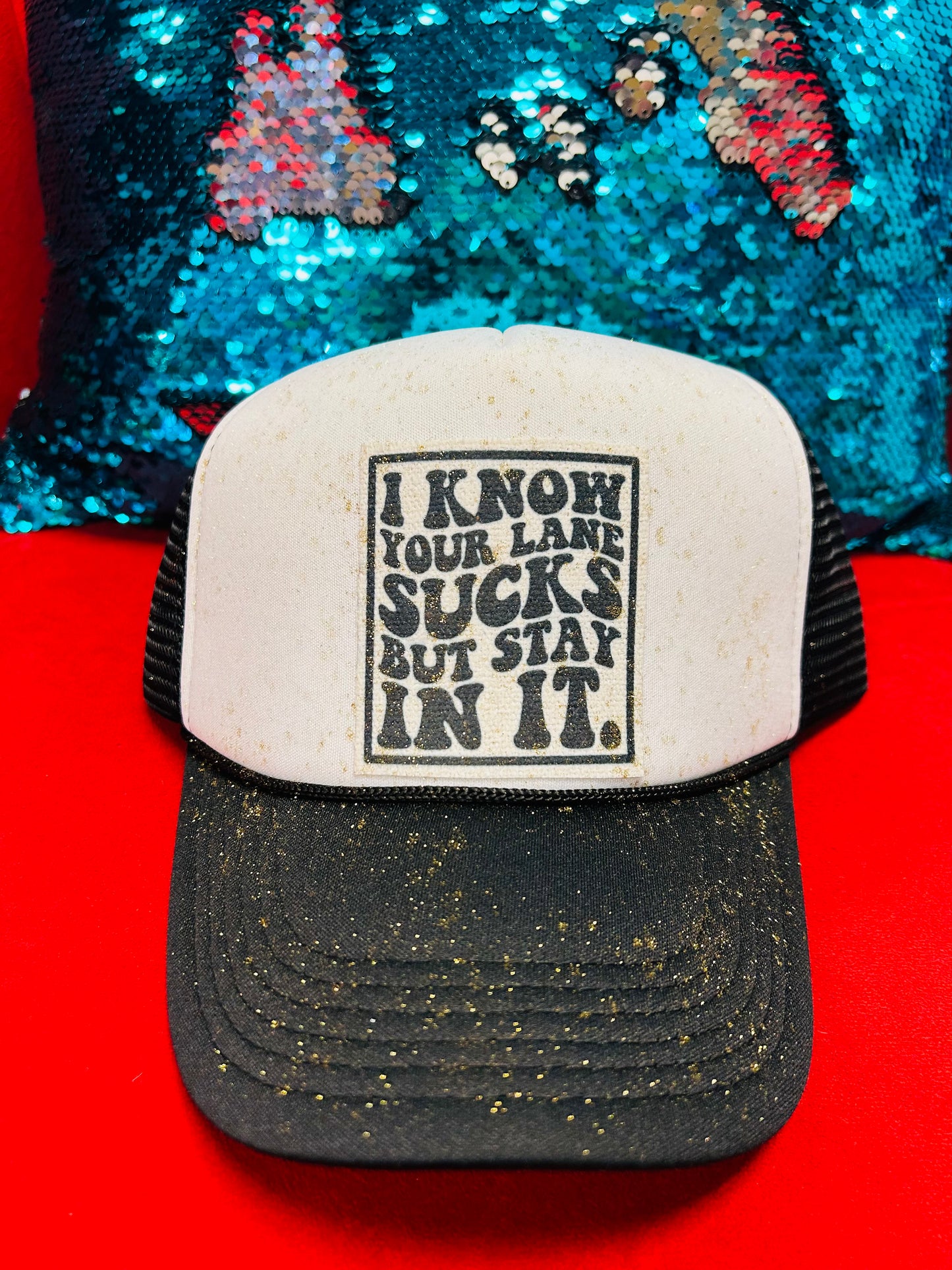 TRUCKER CAP I KNOW YOUR LANE SUCKS