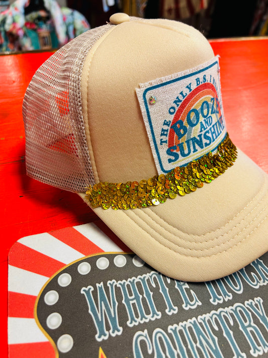 BOOZE & SUNSHINE TRUCKER CAP
