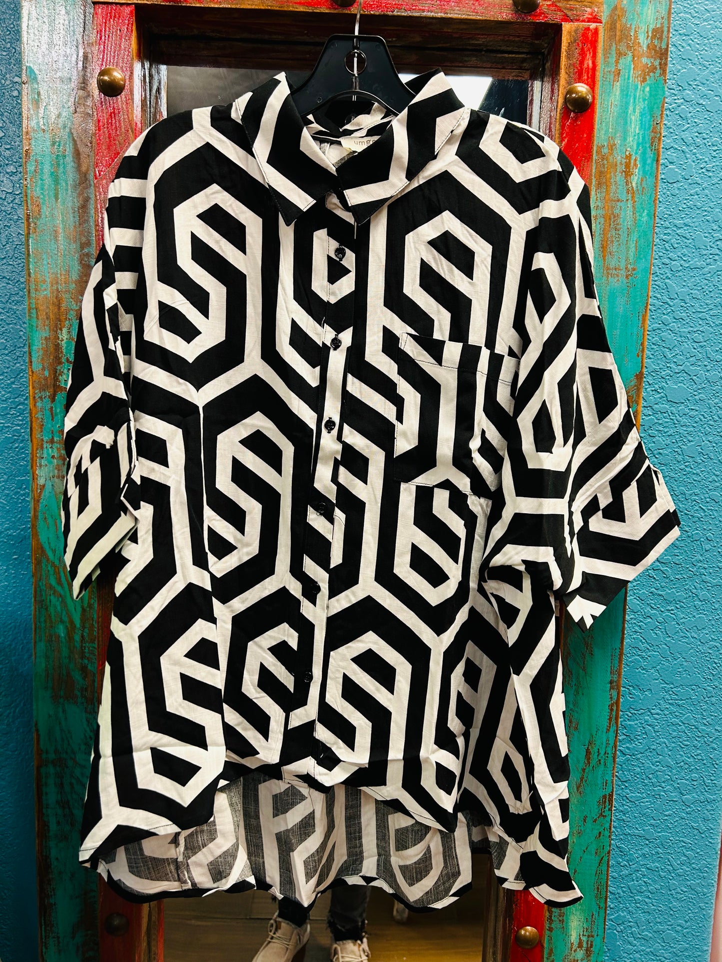 MARY TWO TONE BLK TOP