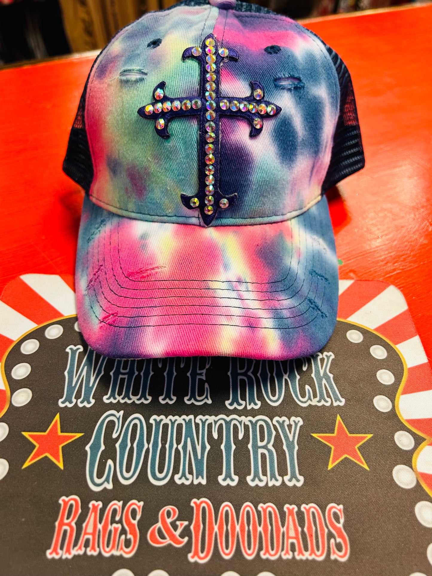 PURPLE TIEDYE BLING CAP