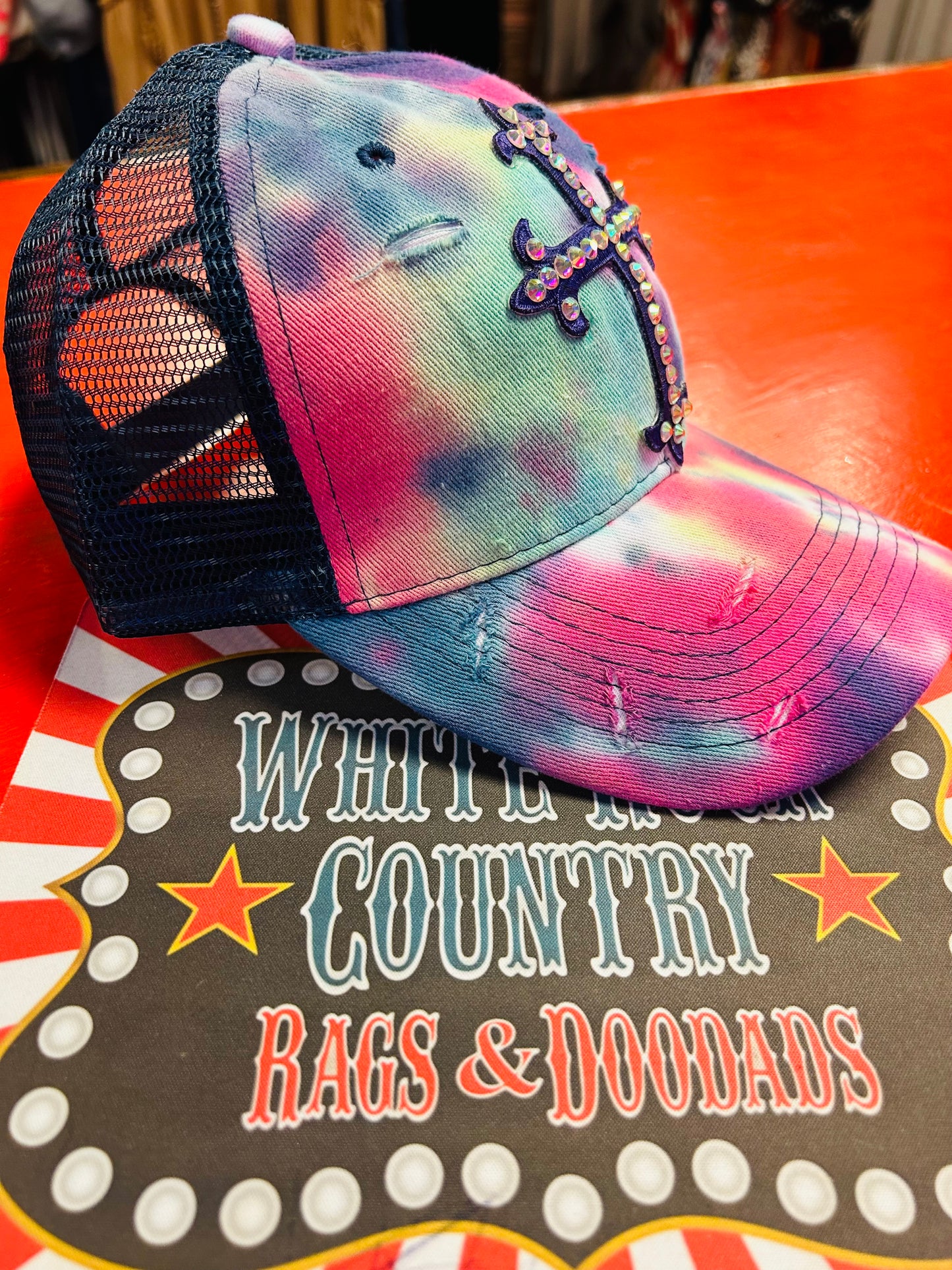 PURPLE TIEDYE BLING CAP