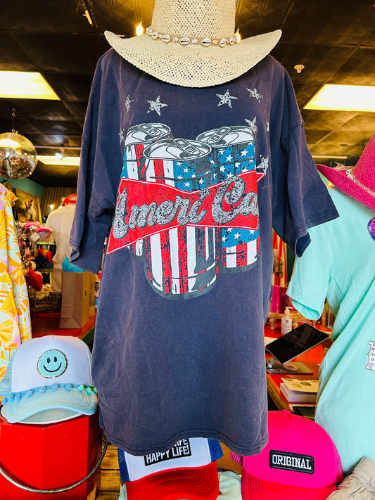 AMERICAN ACID WASHED T DRESS