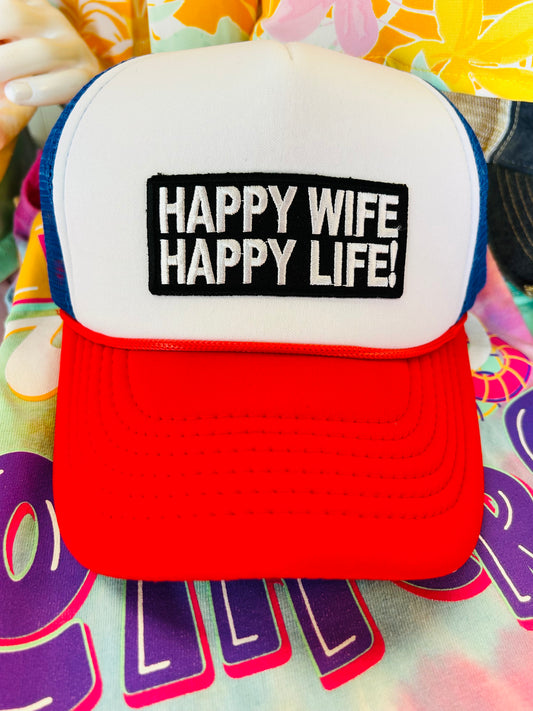 HAPPY WIFE HAPPY LIFE TRUCKER CAP