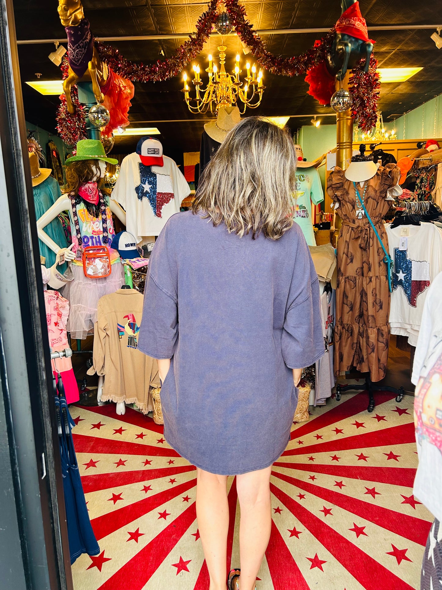 AMERICAN ACID WASHED T DRESS