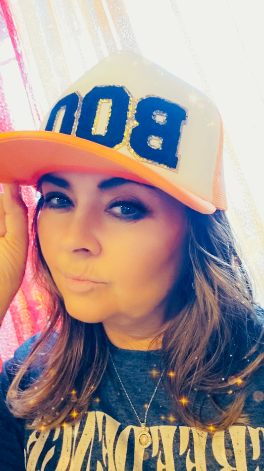 BOO ORANGE & BLACK CAP