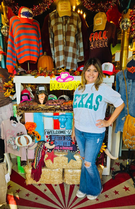 TEXAS HEATHER GREY TOP