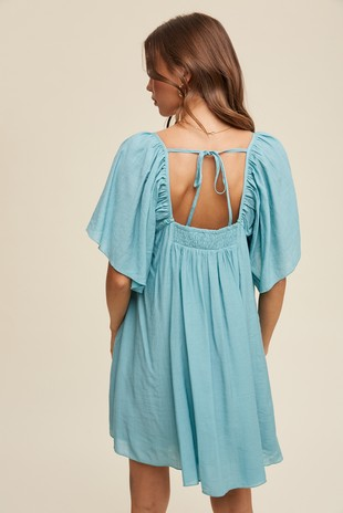 AQUA BABY DOLL DRESS