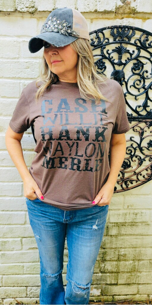 Cash Willie Hank Waylon Merle Tee shirt