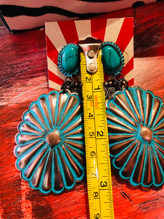 Concho Turquoise bronze Earrings