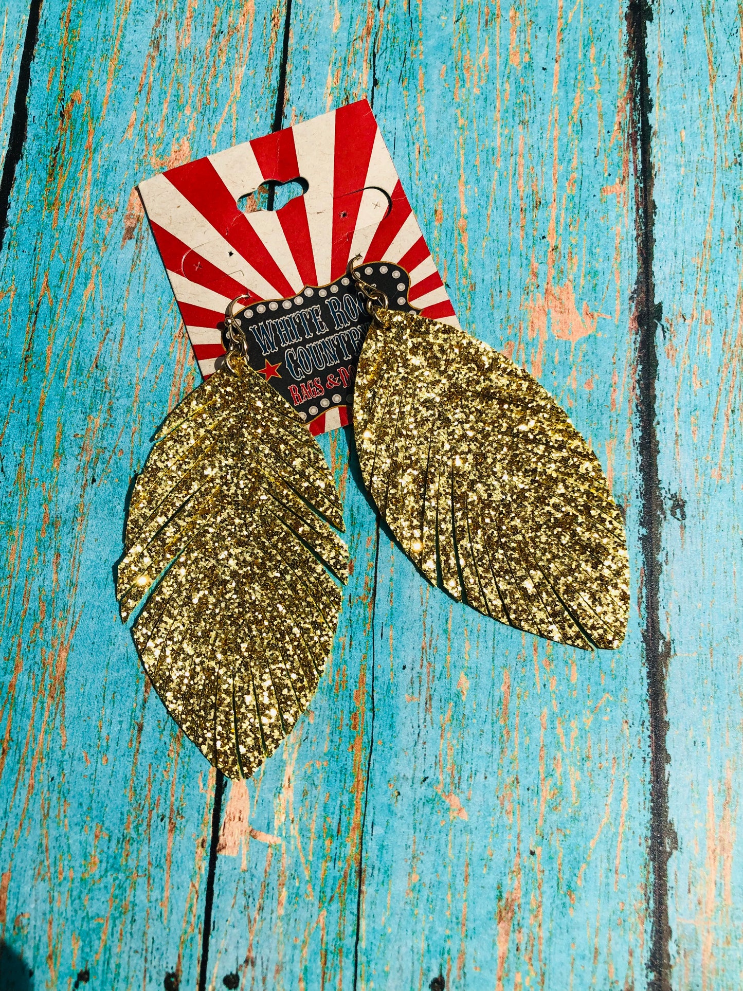 Gold Feather Earrings