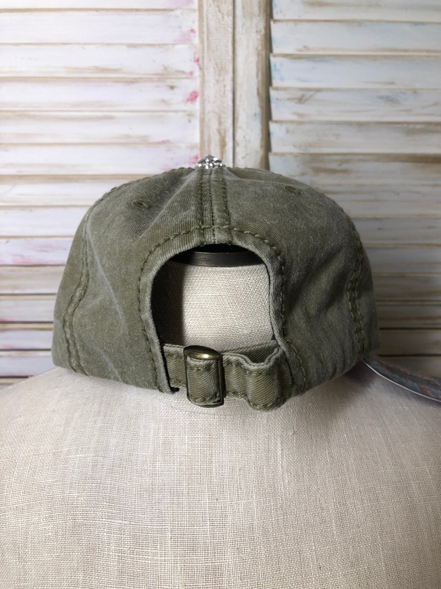 Olive Crystal Cap