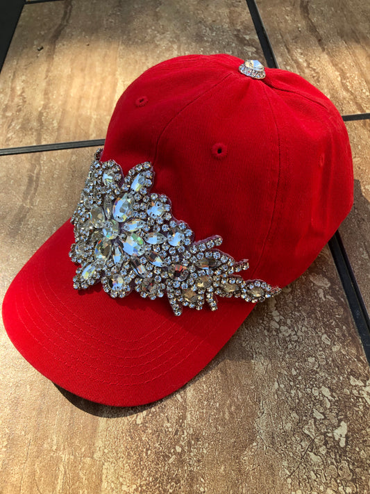 Red Bling Baseball Cap