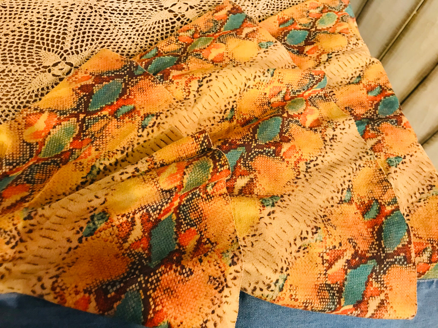JEAN + SNAKESKIN FLAIR BOTTOMS