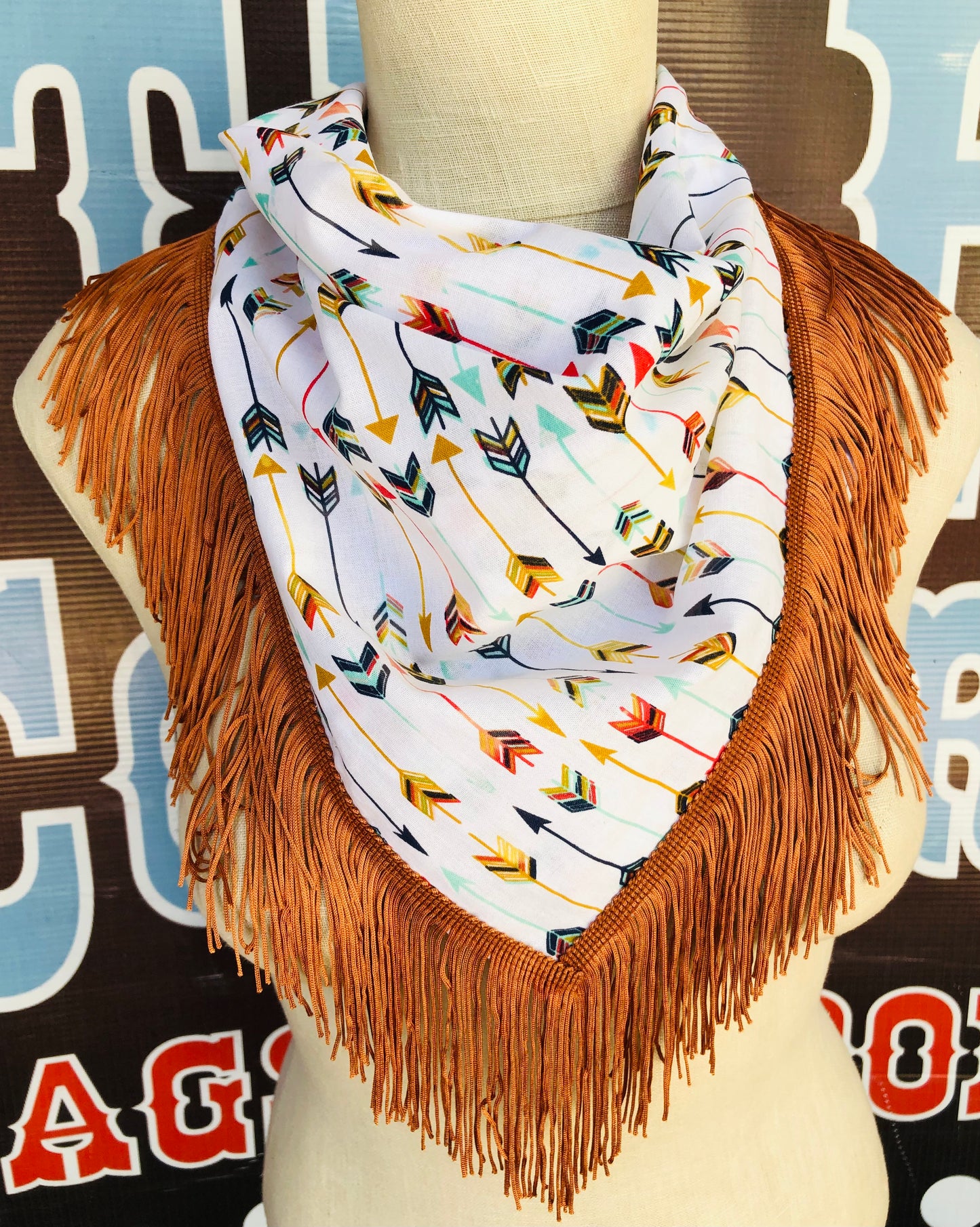 ARROWS FRINGE SCARF BANDANA