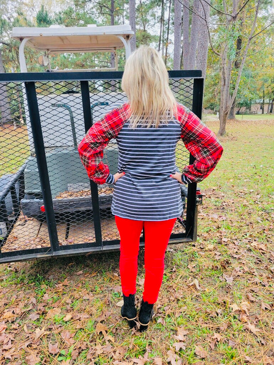 The Jennifer Plaid & Stripes Top