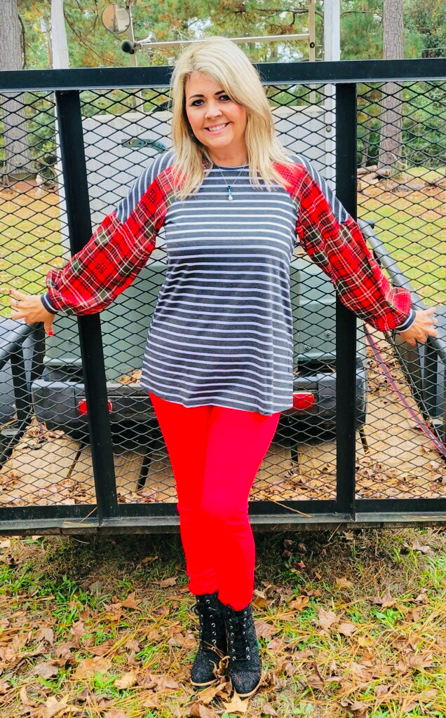 The Jennifer Plaid & Stripes Top