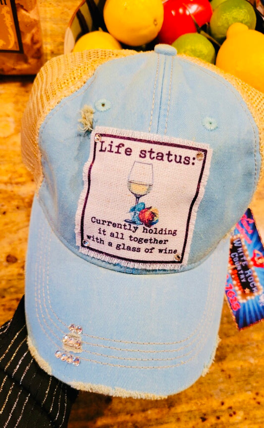 Wine Life Status Baseball Cap