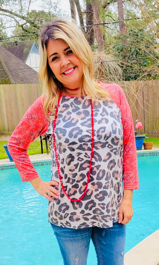 The Melissa Leopard & Red Top