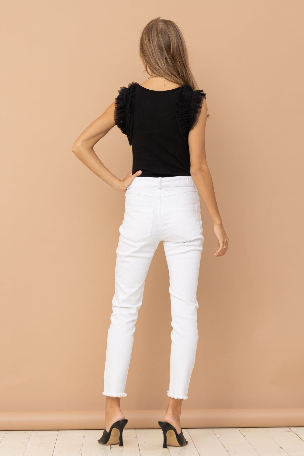 OLIVIA BLACK RUFFLE BODYSUIT