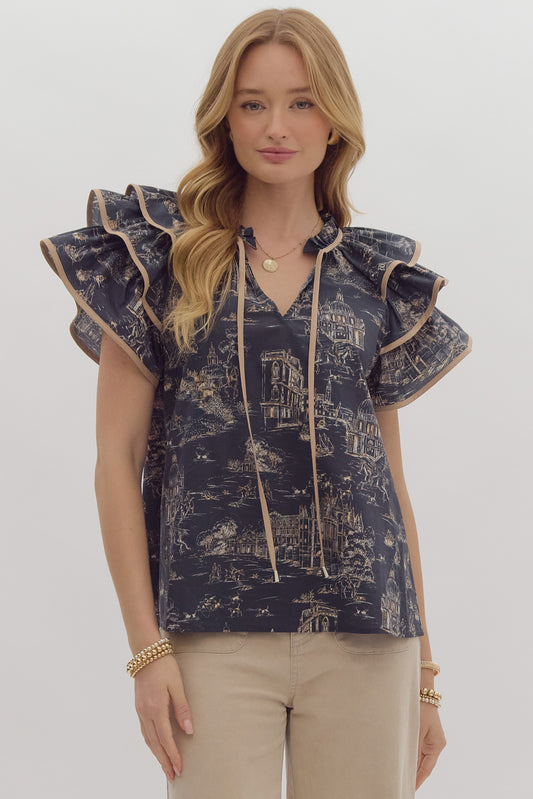 IVANKA NAVY TOP