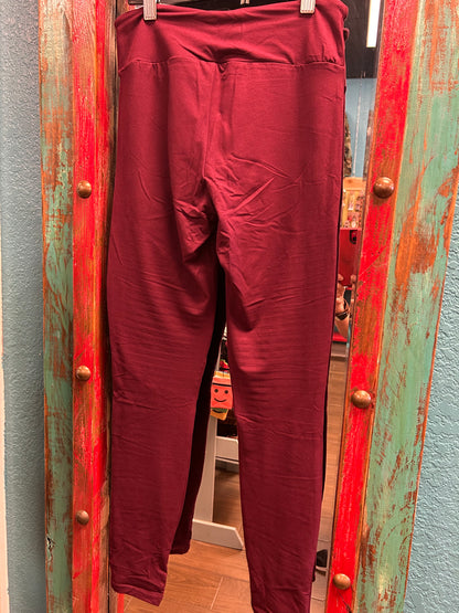 BONNIE BURGUNDY LEGGINGS