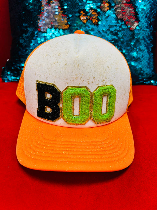 BOO ORANGE TRUCKER CAP