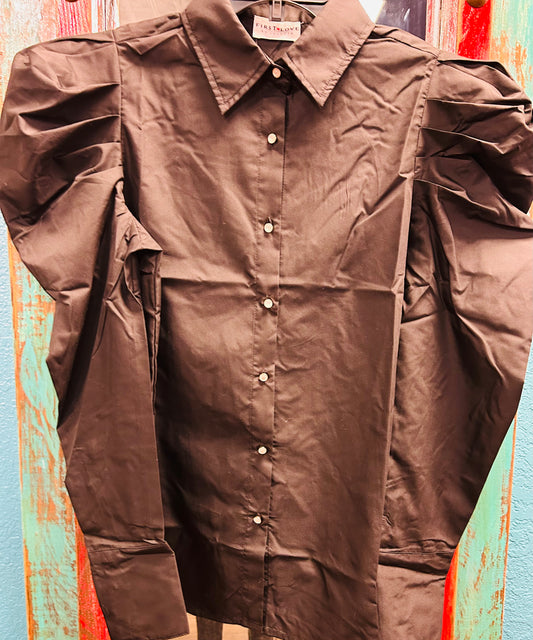 RASCAL BLACK PUFF SLEEVE TOP