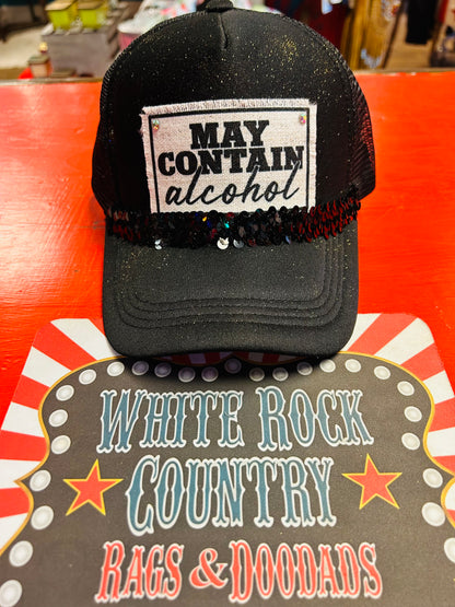 MAY CONTAIN ALCOHOL TRUCKER CAP