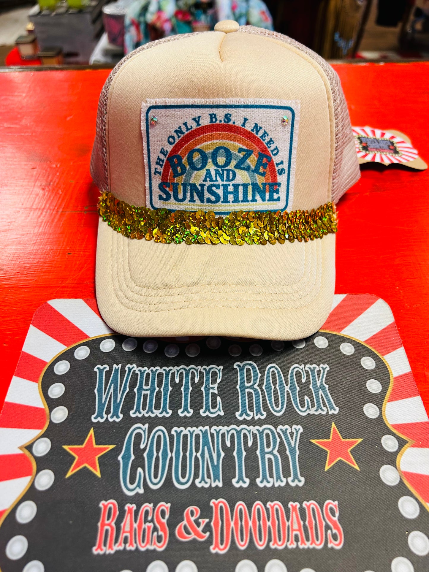 BOOZE & SUNSHINE TRUCKER CAP