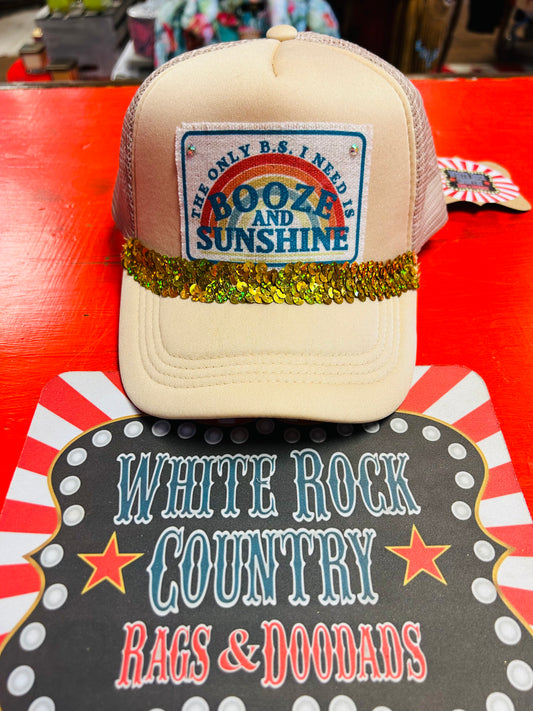 BOOZE & SUNSHINE TRUCKER CAP