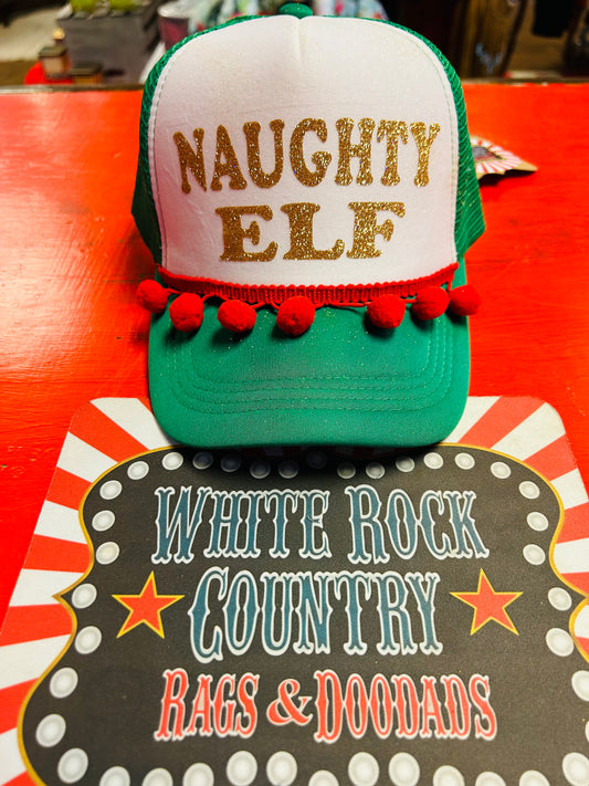 NAUGHTY ELF TRUCKER CAP