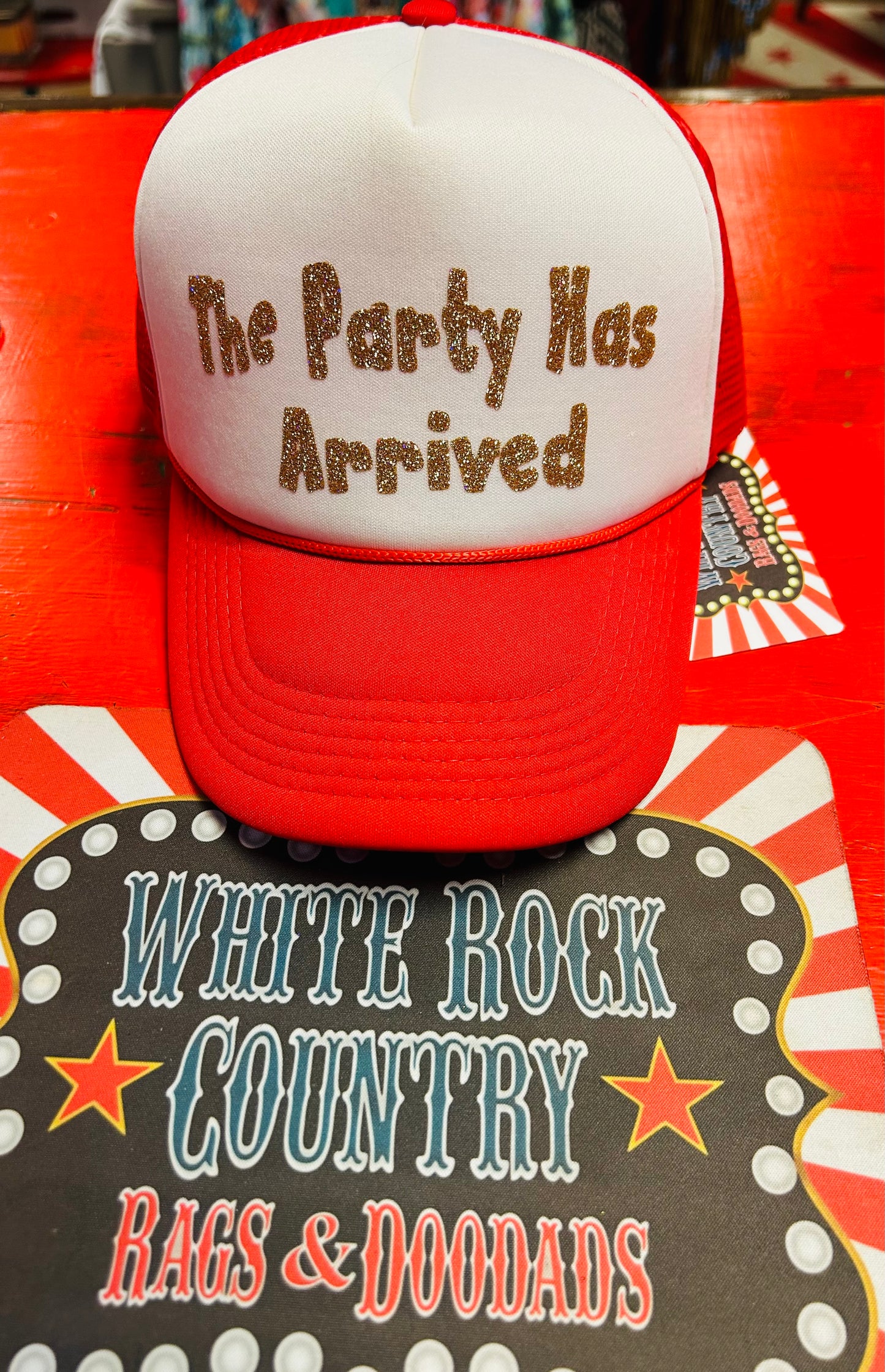 PARTY ARRIVED TRUCKER CAP