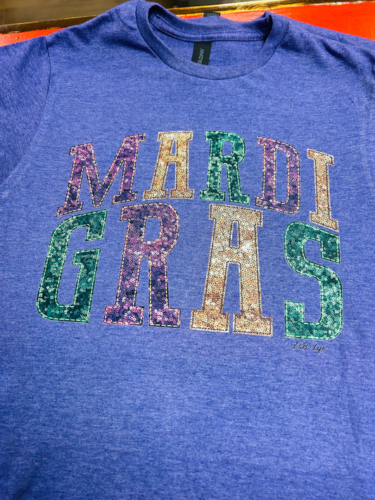 MARDI GRAS GLITZ TEE