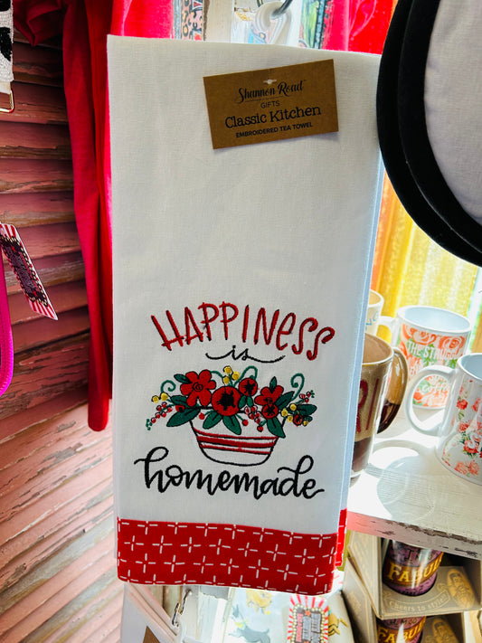 HAPPINESS IS HOMEMADE TEA TOWEL