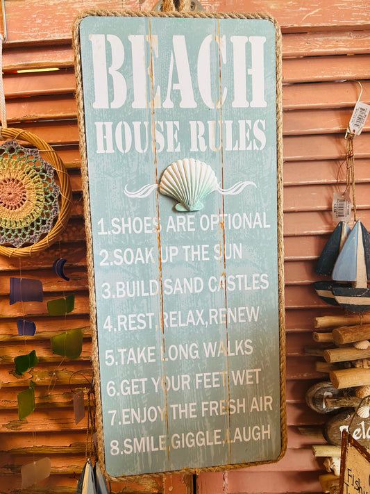 BEACH HOUSE RULES SIGN
