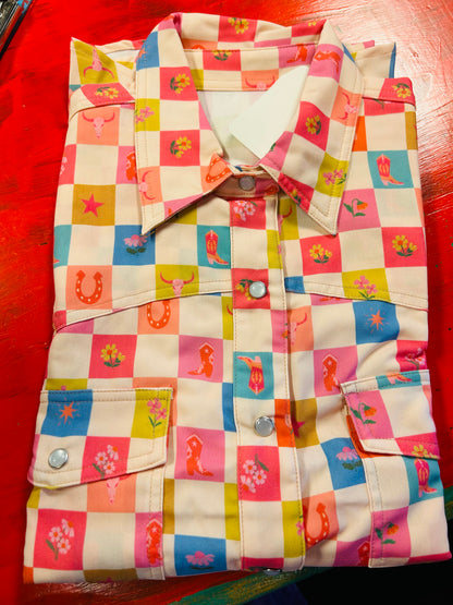 COWGIRL CHECK TOP