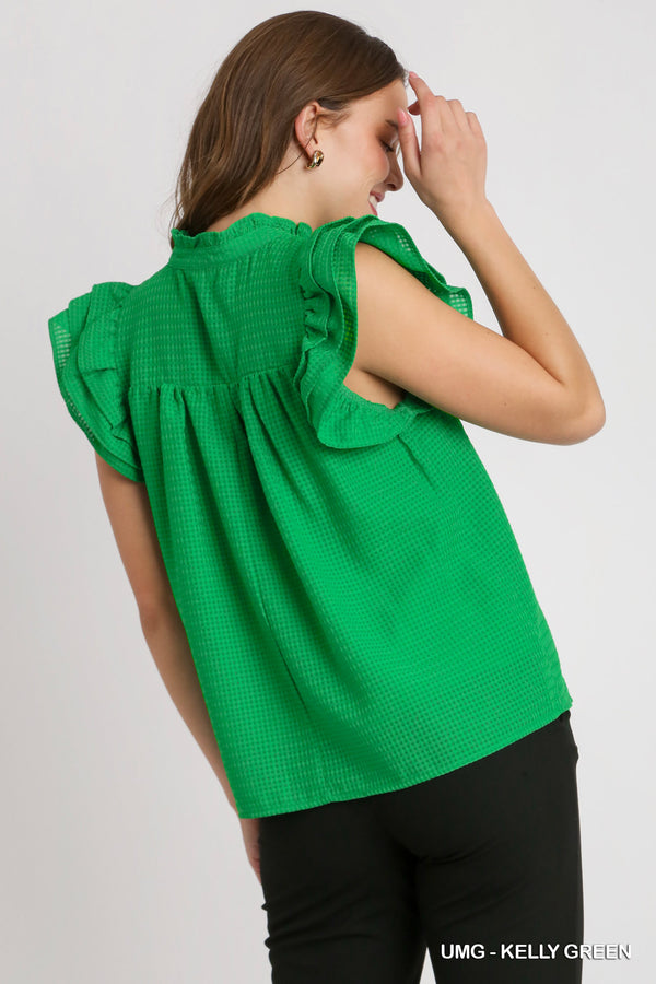 KELLY GREEN TOP - White Rock Country Rags & Doodads LLC