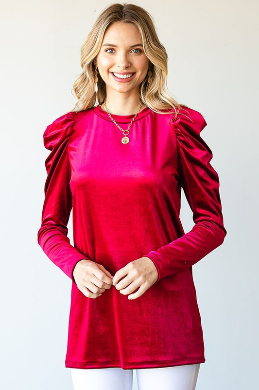 DORETT RED VELVET TOP