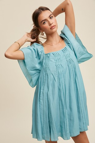 AQUA BABY DOLL DRESS