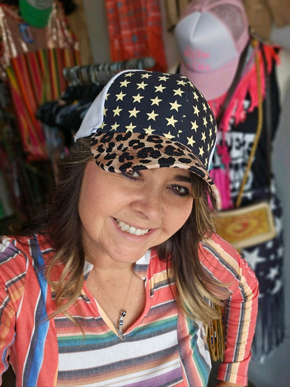 STARS & LEOPARD CAP