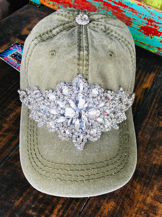Olive Crystal Cap