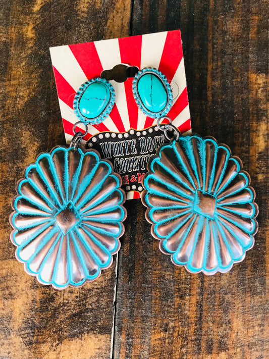 Concho Turquoise bronze Earrings
