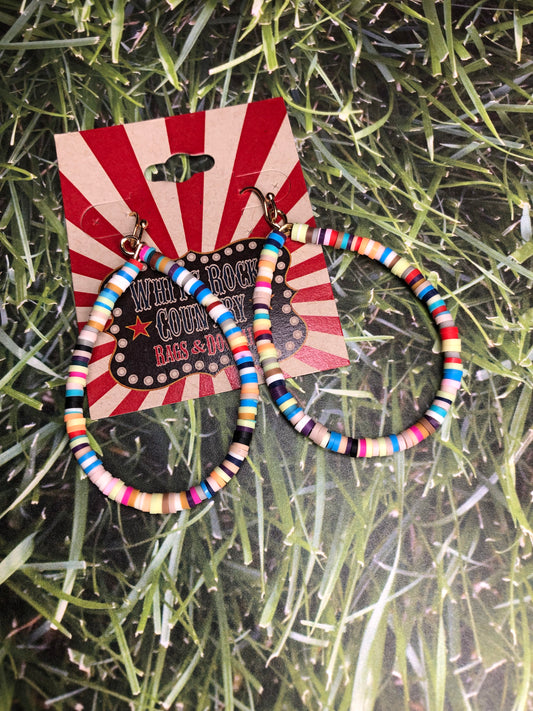 Rainbow Beaded Earrings