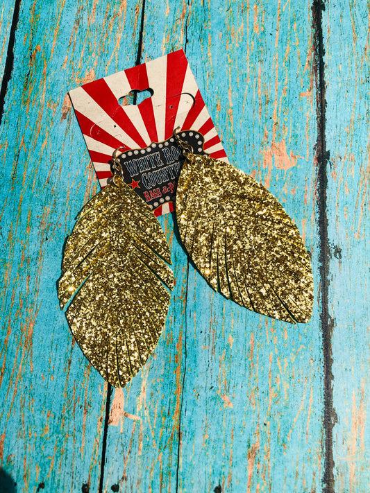Gold Feather Earrings