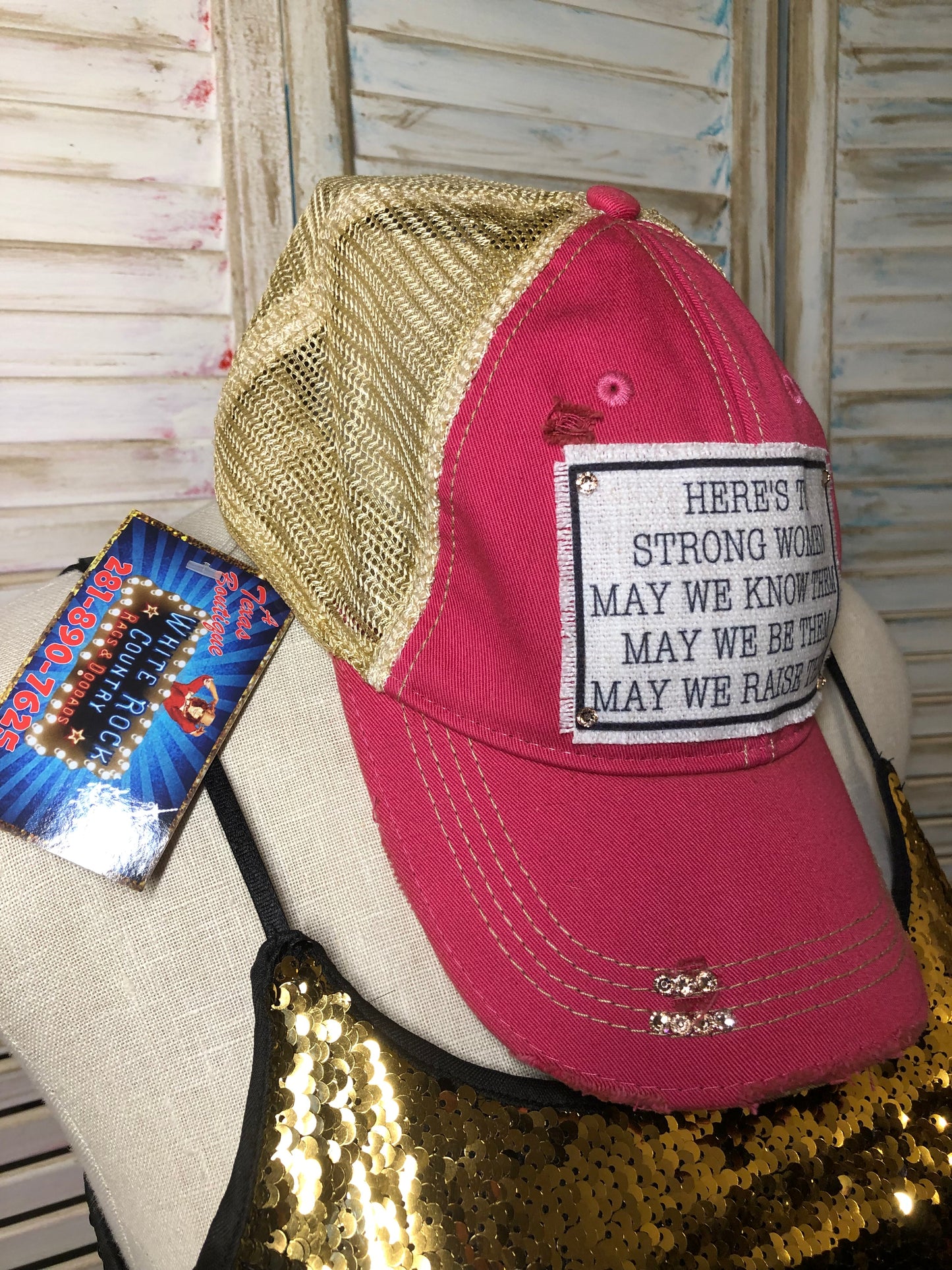 Strong Women Pink Baseball Cap