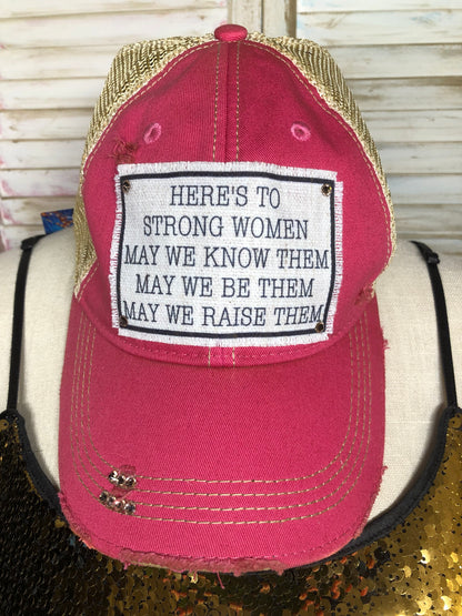 Strong Women Pink Baseball Cap